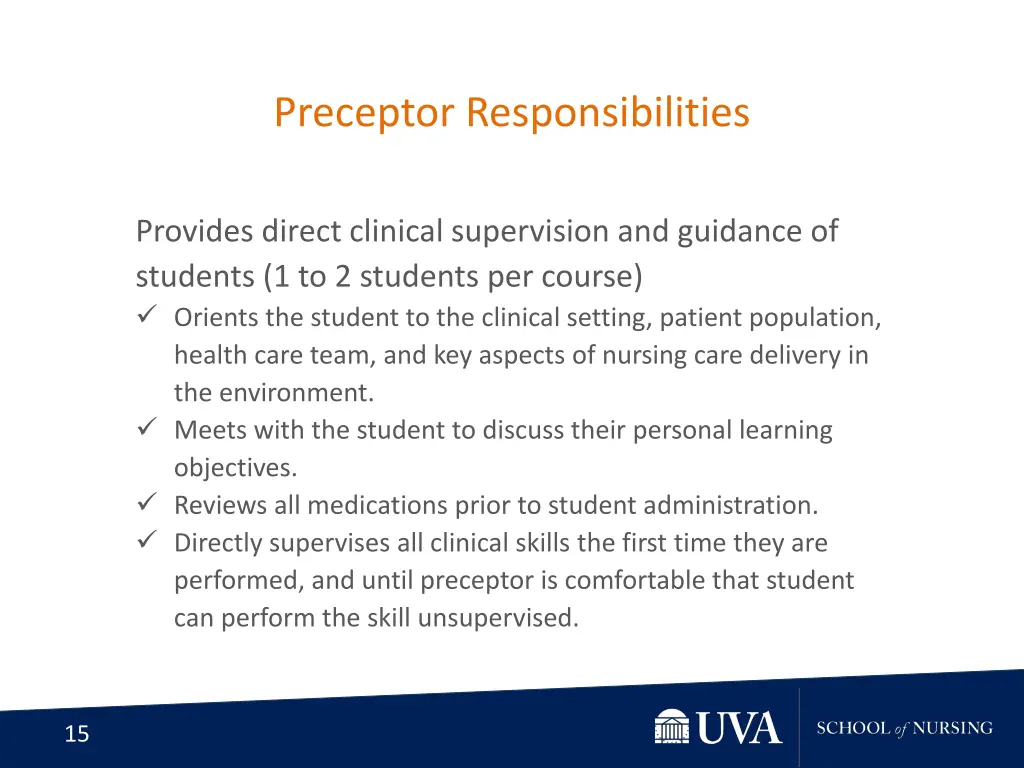 preceptor responsibilities