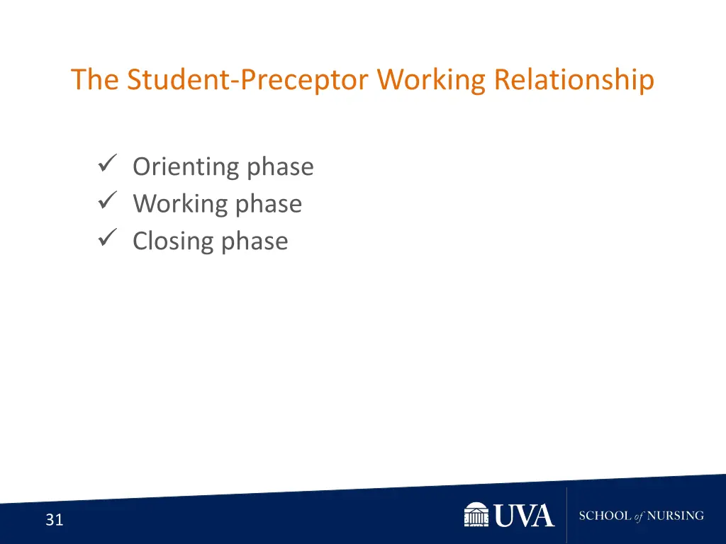 the student preceptor working relationship