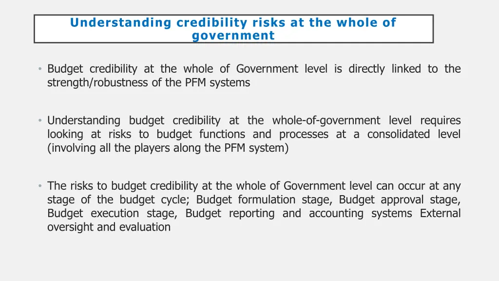 understanding credibility risks at the whole