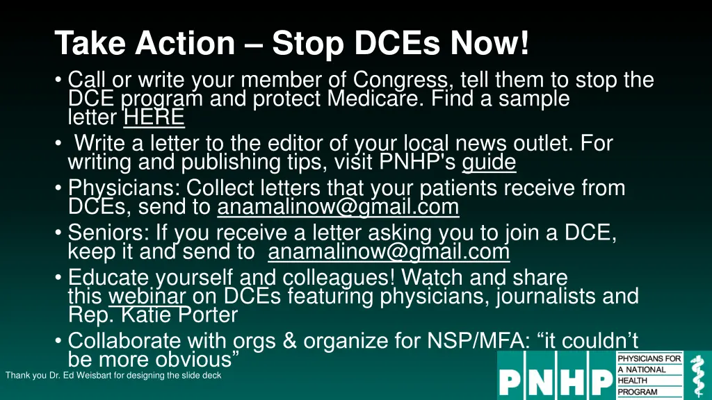 take action stop dces now call or write your