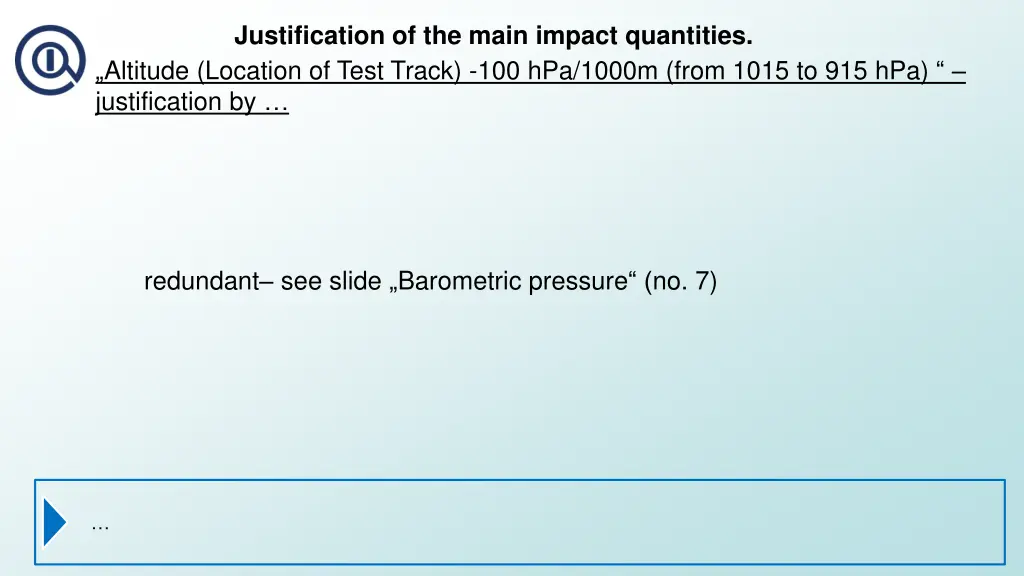 justification of the main impact quantities 13