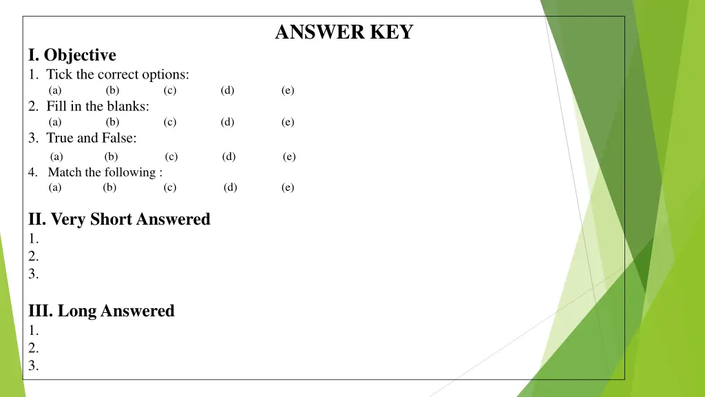 answer key