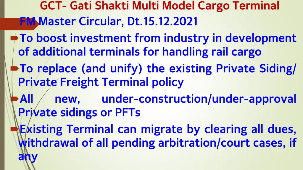 gct gati shakti multi model cargo terminal