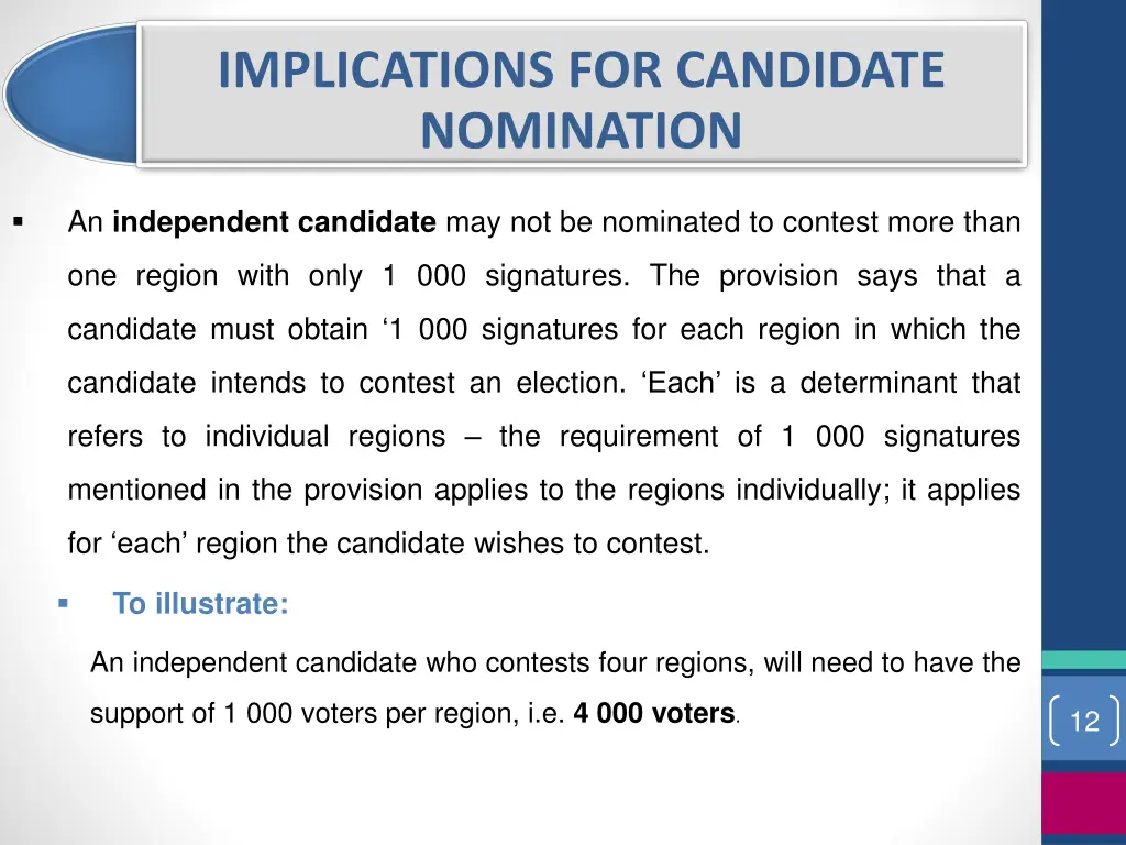 implications for candidate nomination 1