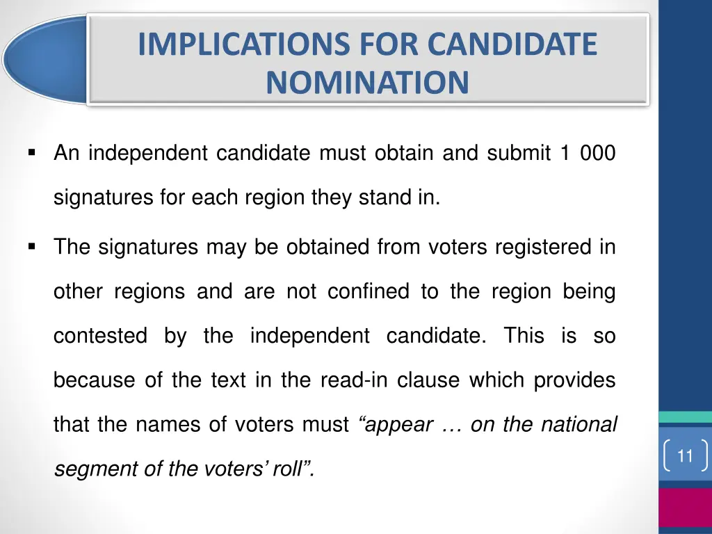 implications for candidate nomination