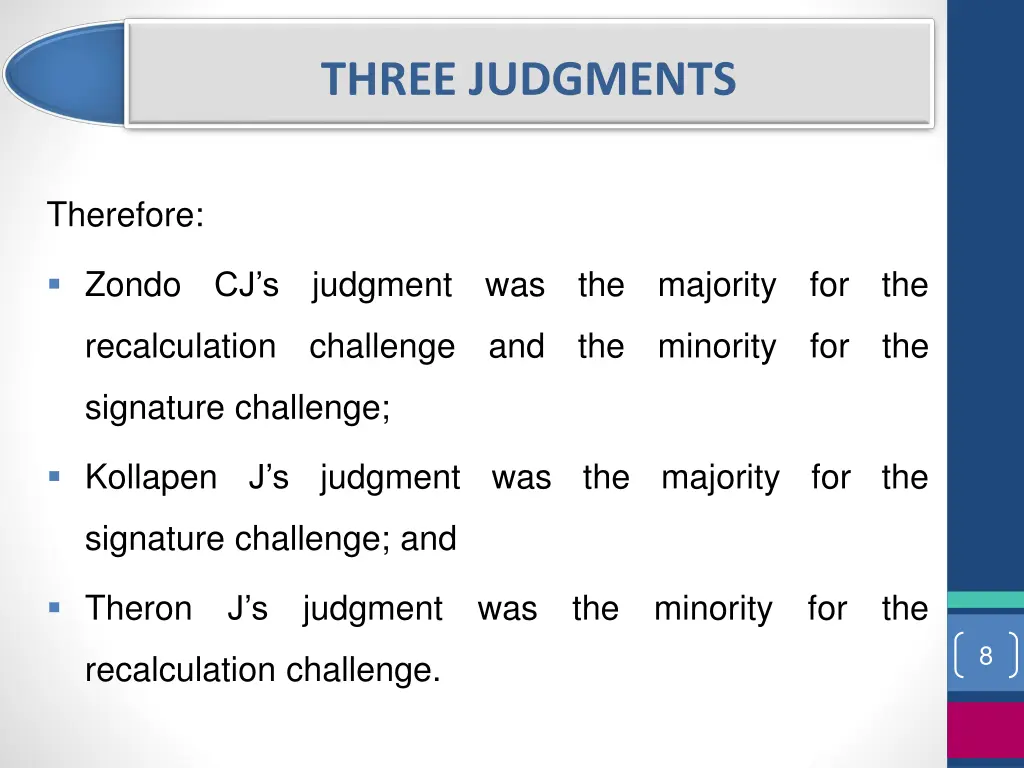 three judgments 1