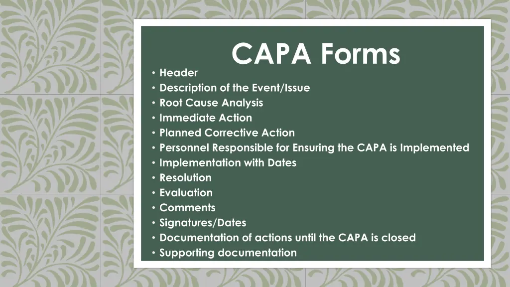 capa forms