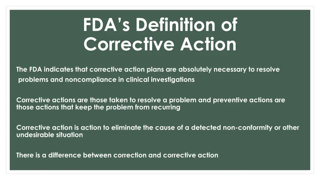 fda s definition of corrective action