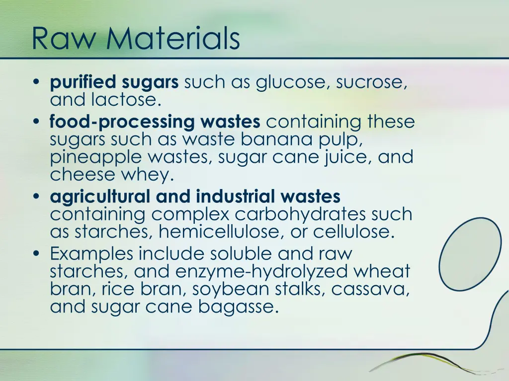 raw materials