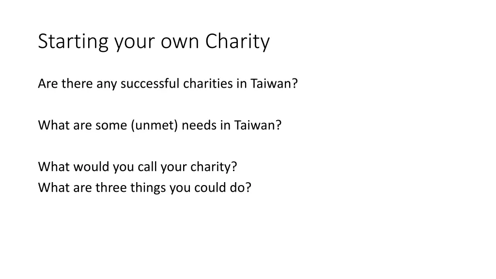 starting your own charity