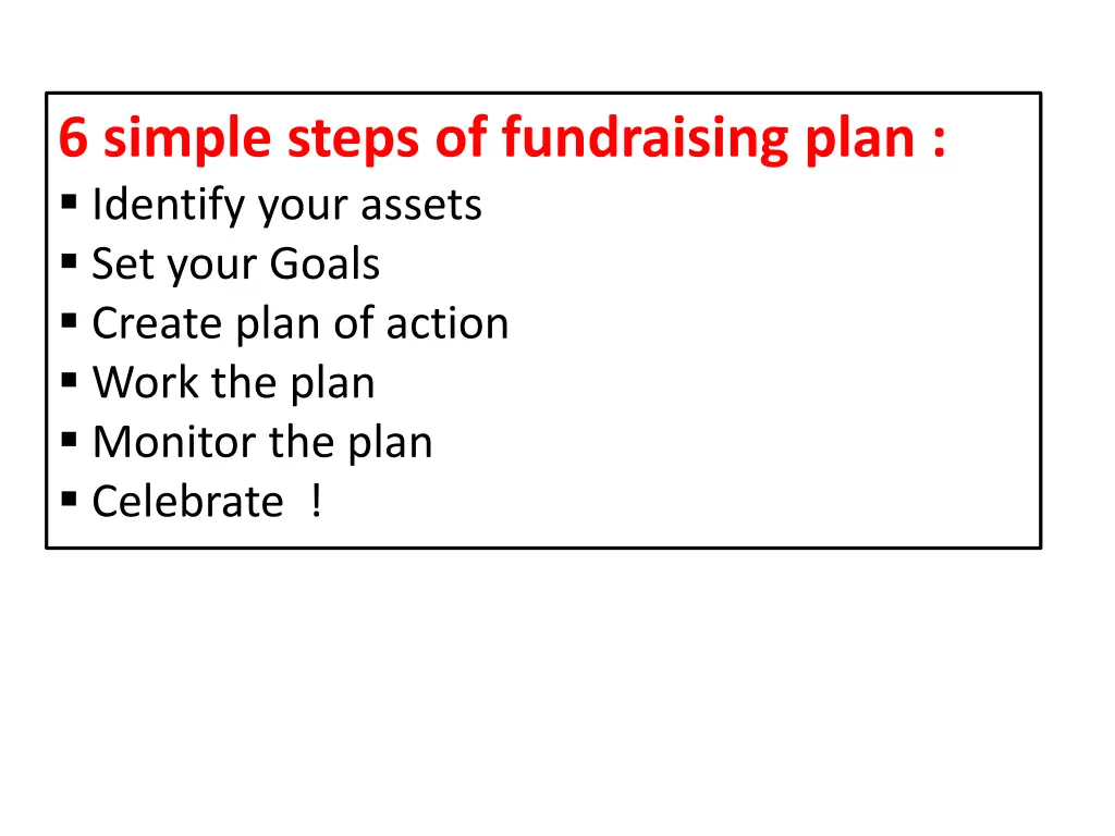 6 simple steps of fundraising plan identify your