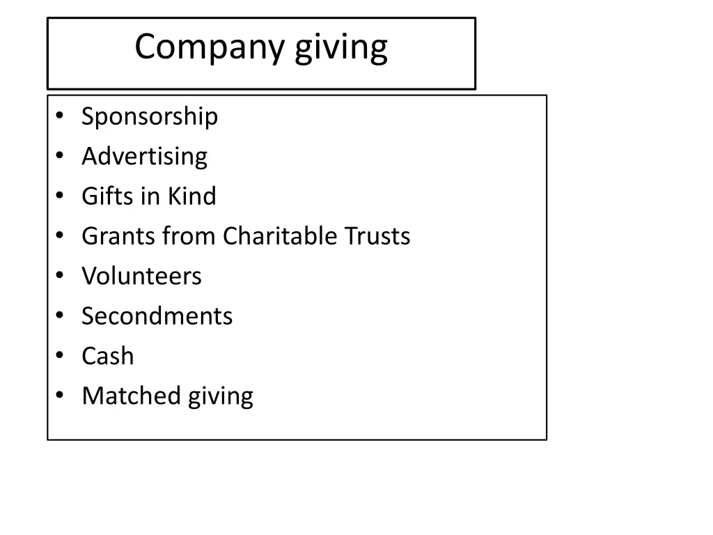 company giving