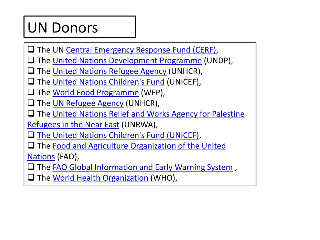 un donors