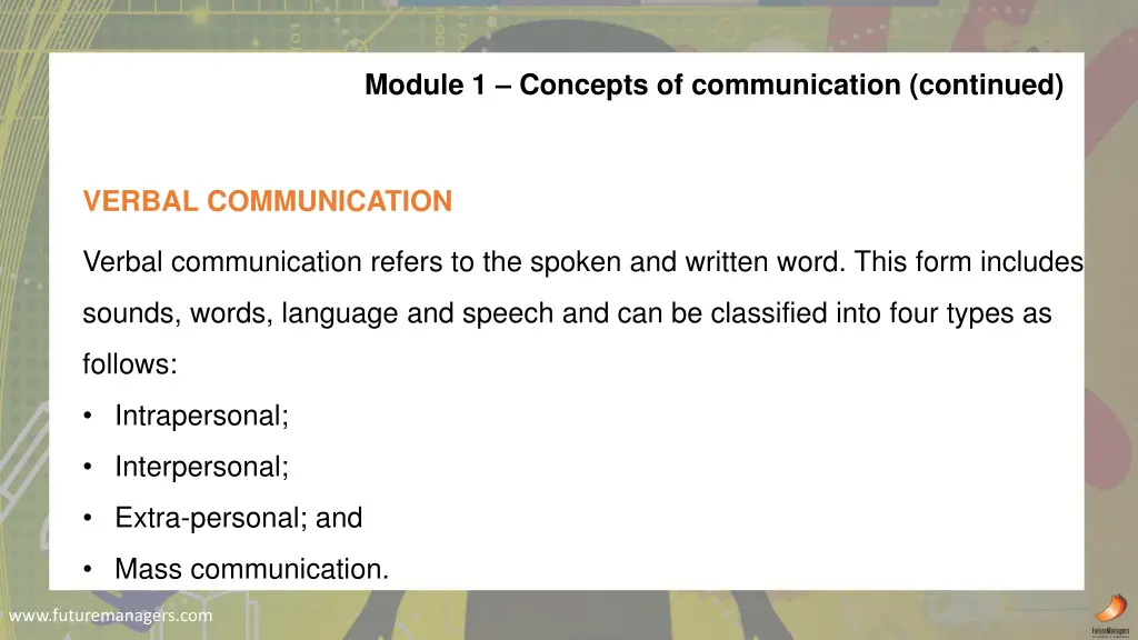 module 1 concepts of communication continued 1