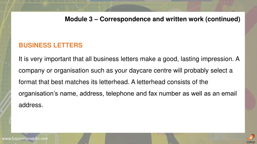 module 3 correspondence and written work continued 2