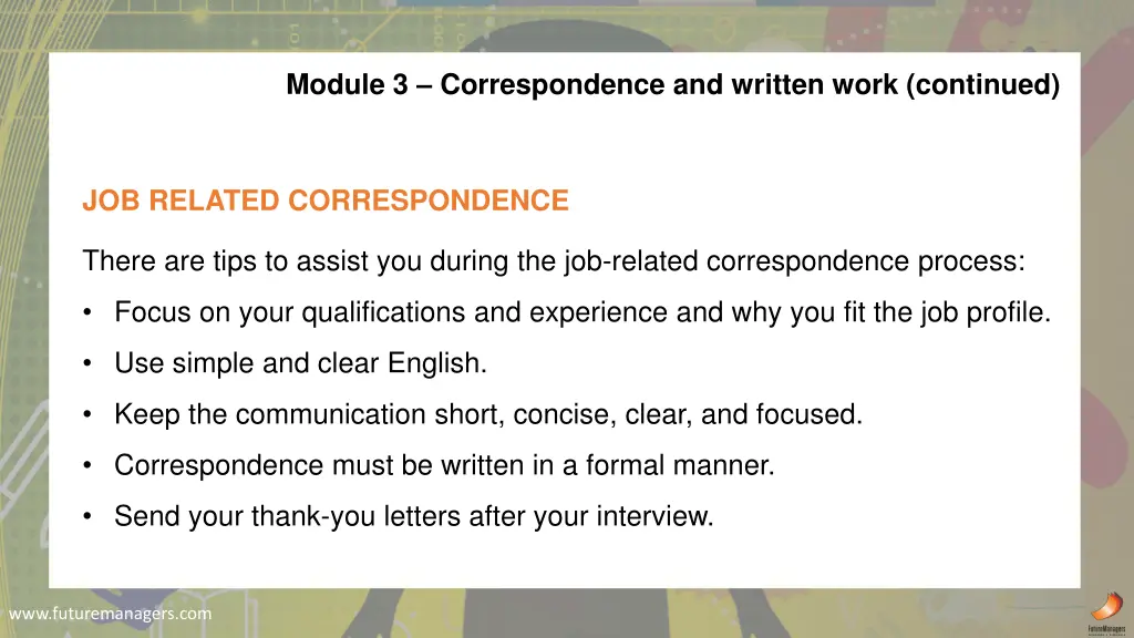 module 3 correspondence and written work continued 3