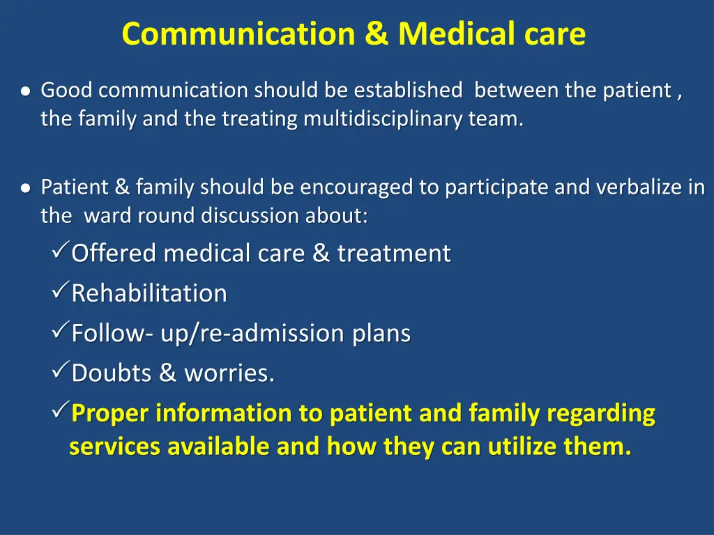 communication medical care