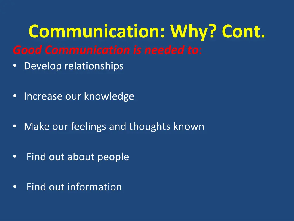 communication why cont good communication