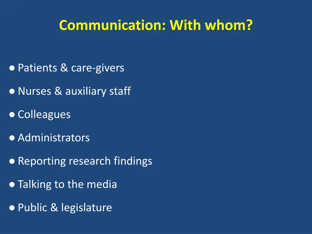 communication with whom