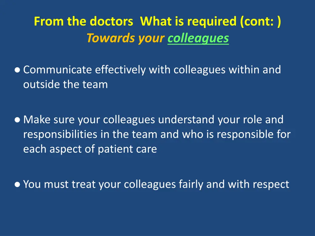 from the doctors what is required cont towards 1