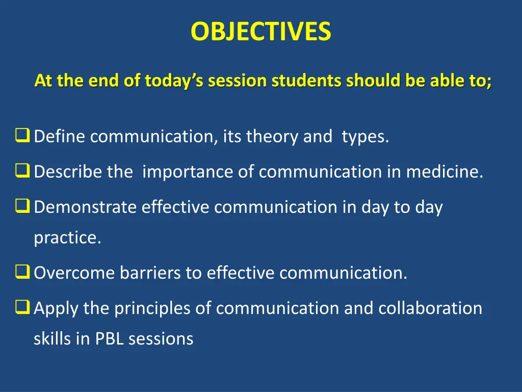 objectives