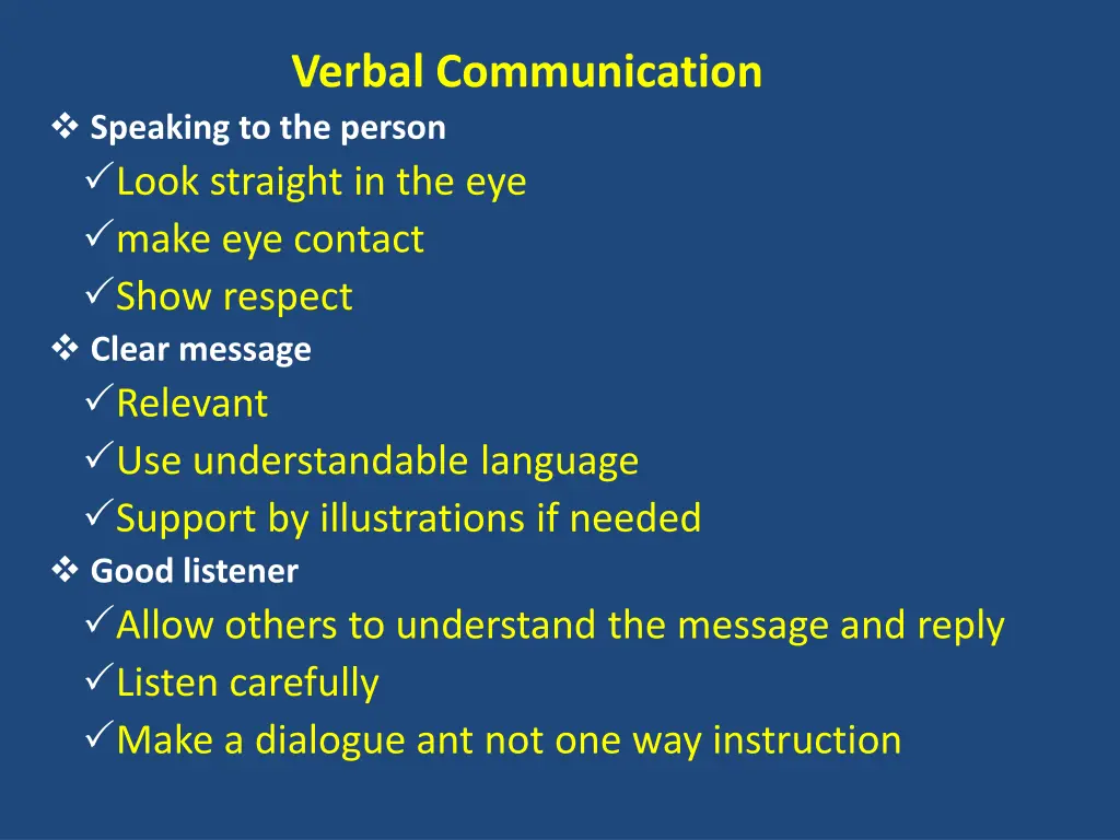 verbal communication