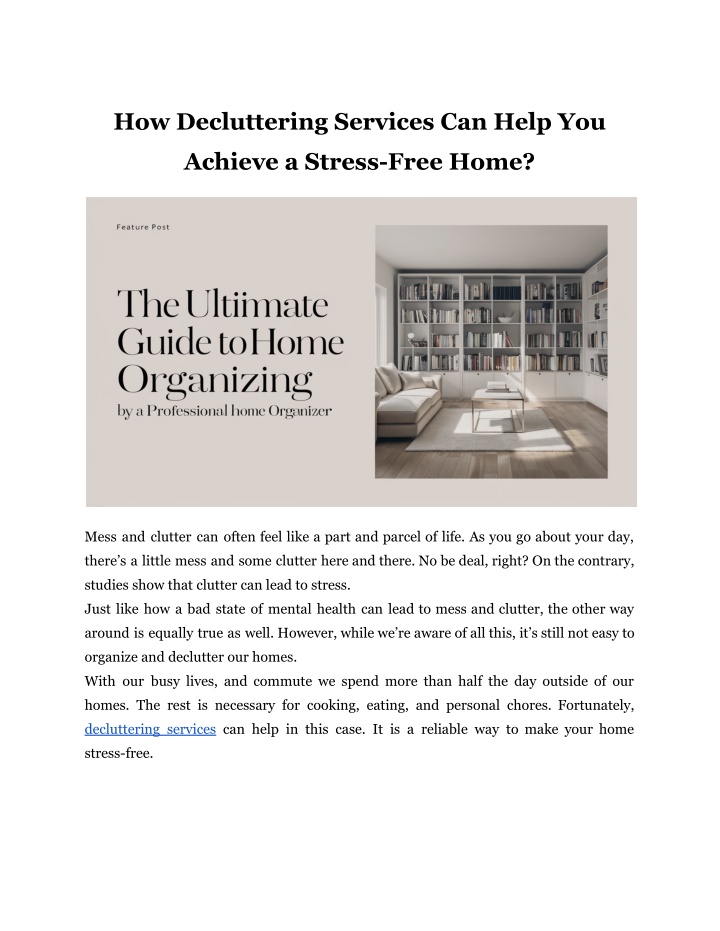 how decluttering services can help you