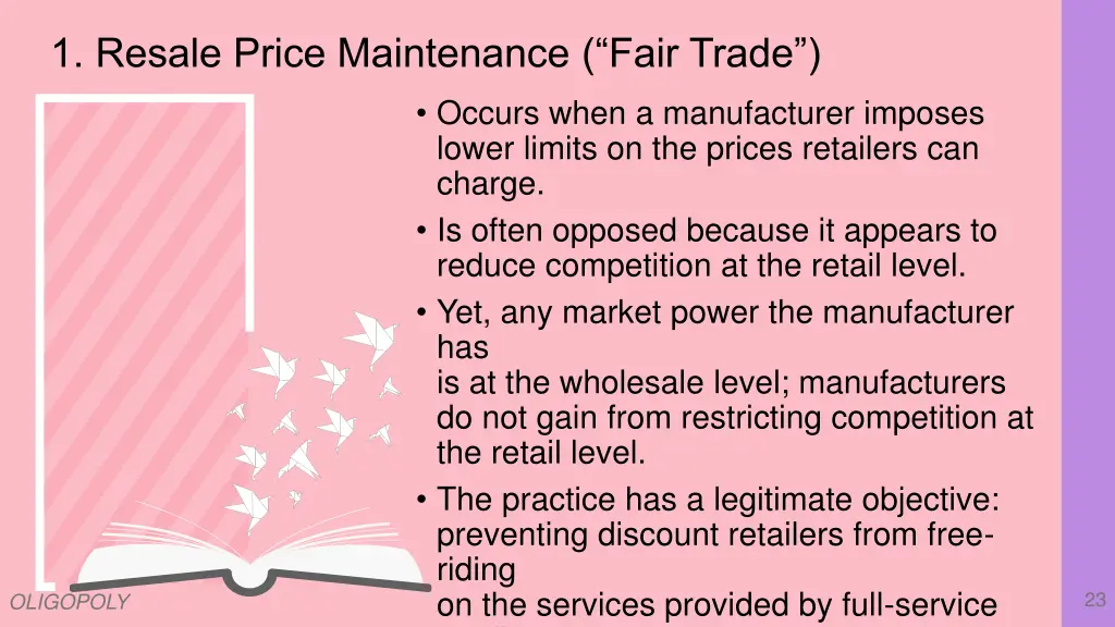 1 resale price maintenance fair trade