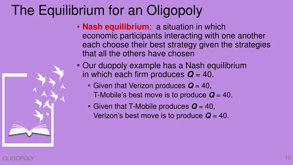 the equilibrium for an oligopoly