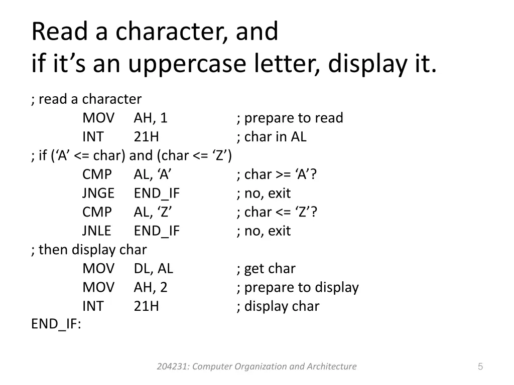 read a character and if it s an uppercase letter 1