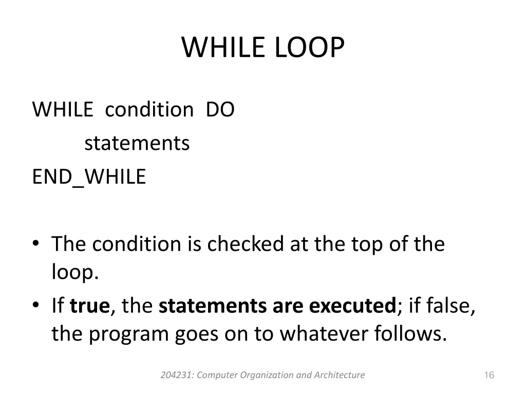 while loop