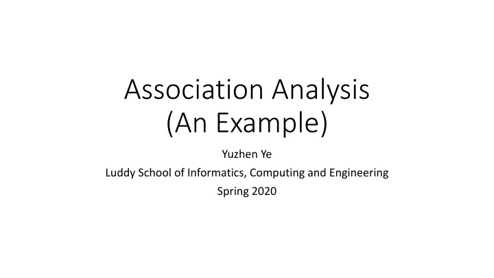 association analysis an example