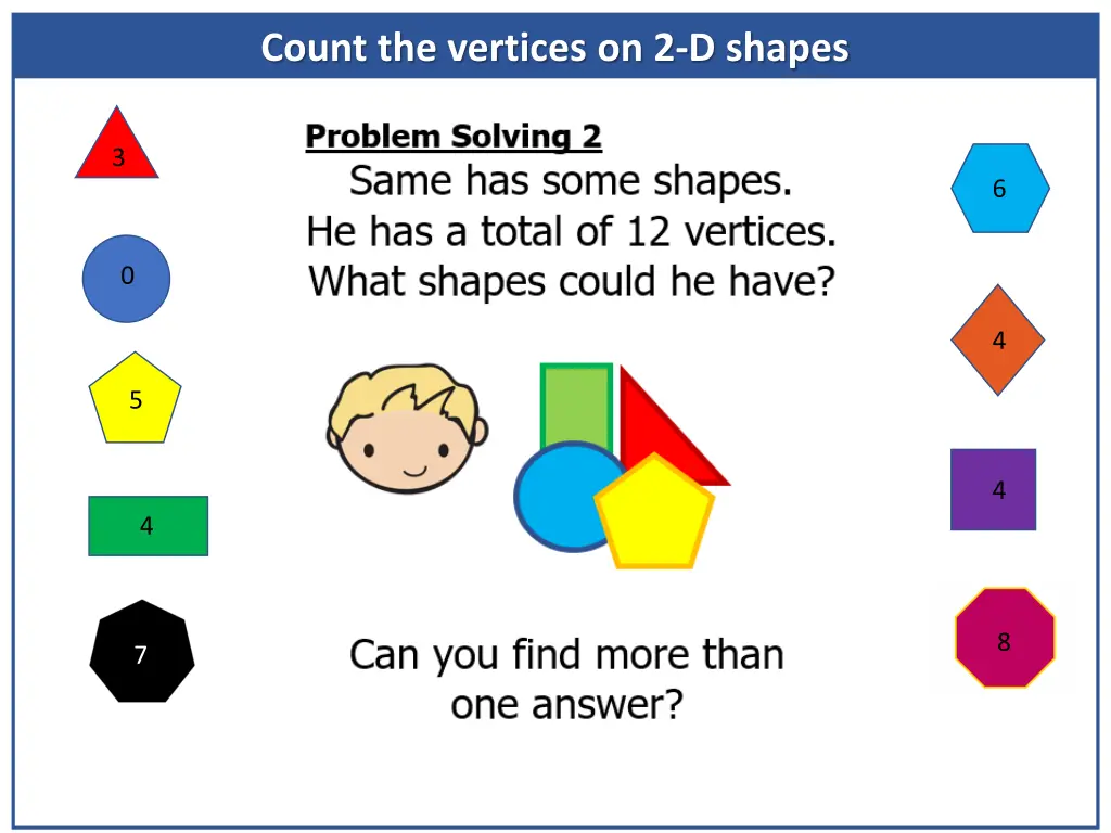 count the vertices on 2 d shapes 13