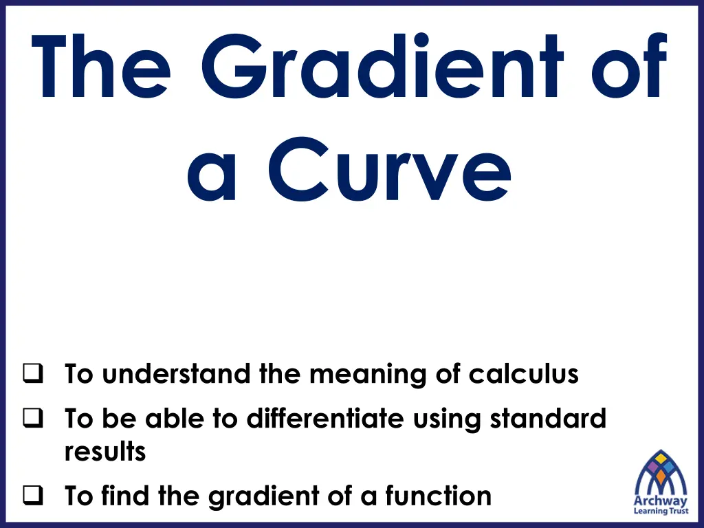 the gradient of a curve