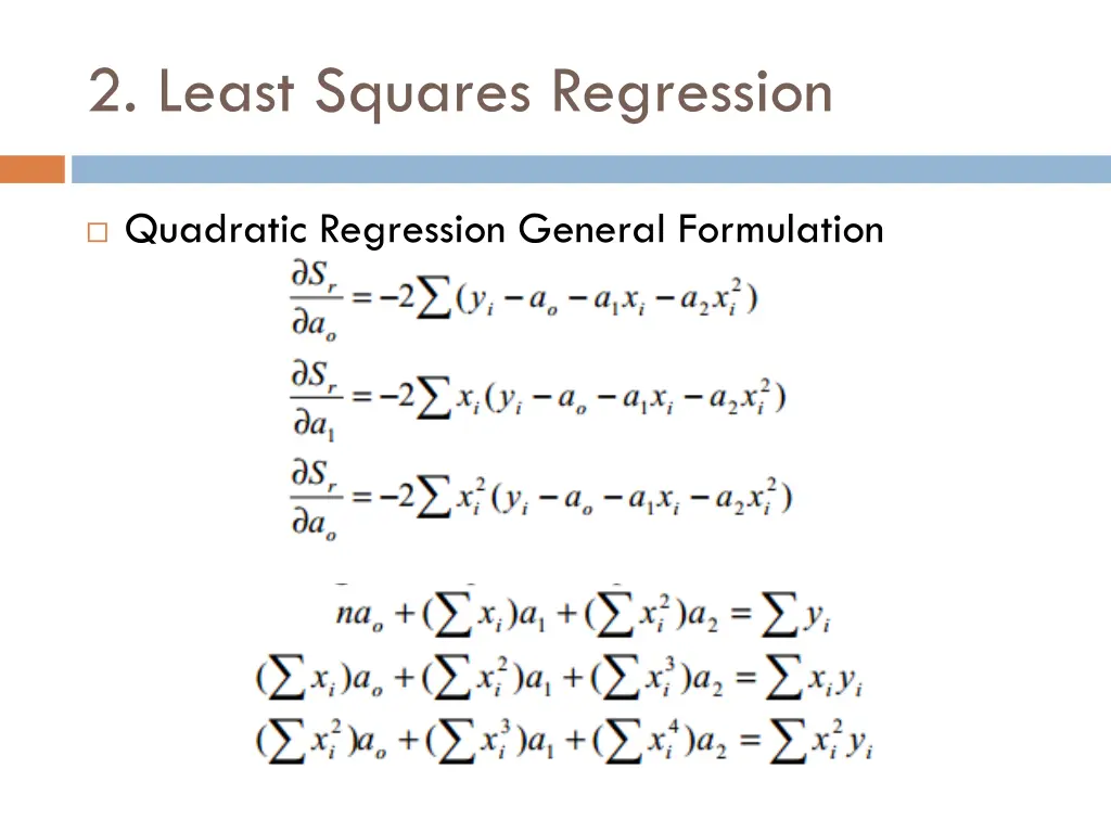 2 least squares regression 11