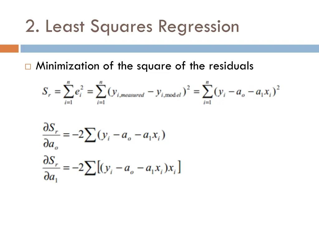 2 least squares regression 2