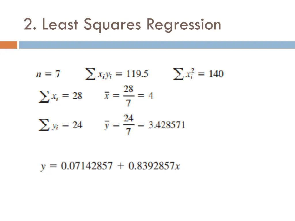 2 least squares regression 7