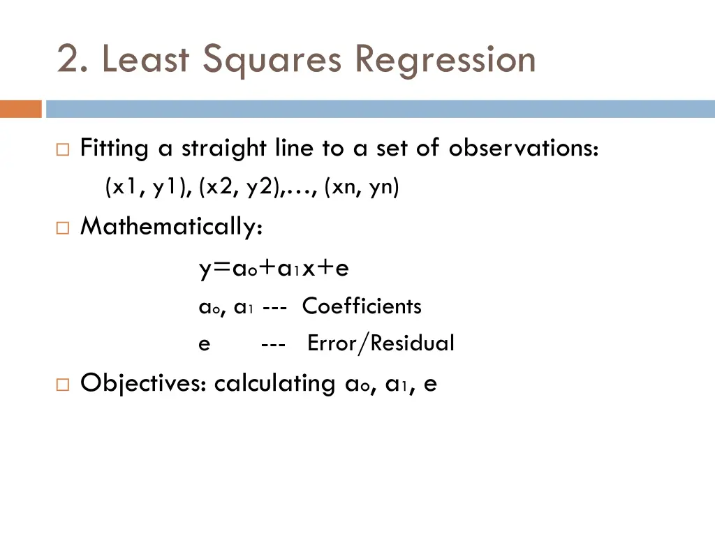 2 least squares regression