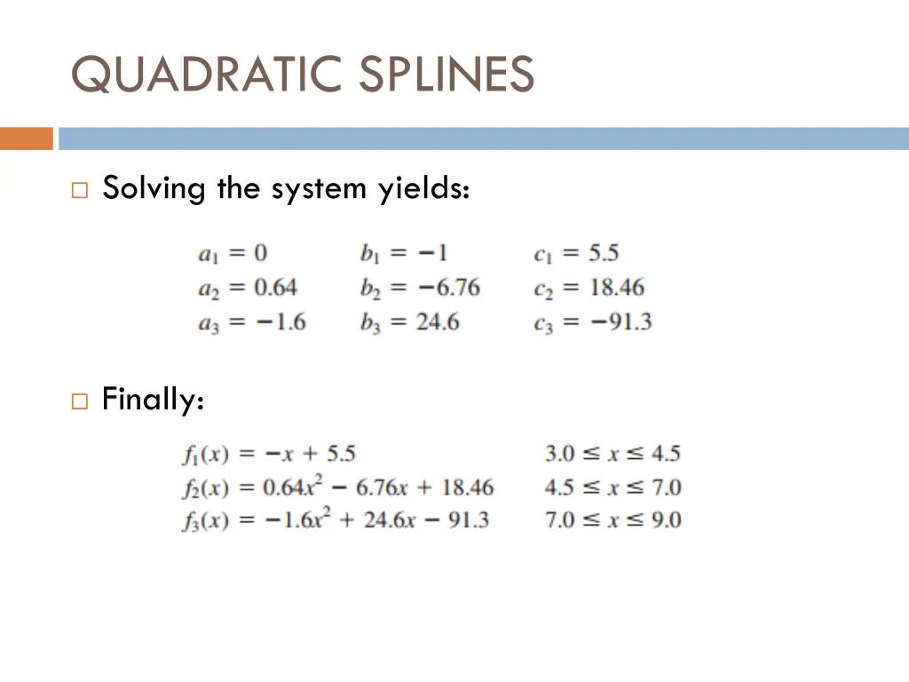 quadratic splines 6