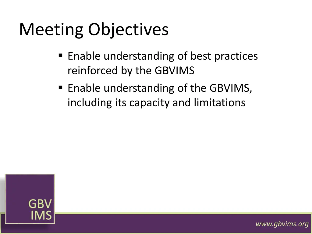 meeting objectives