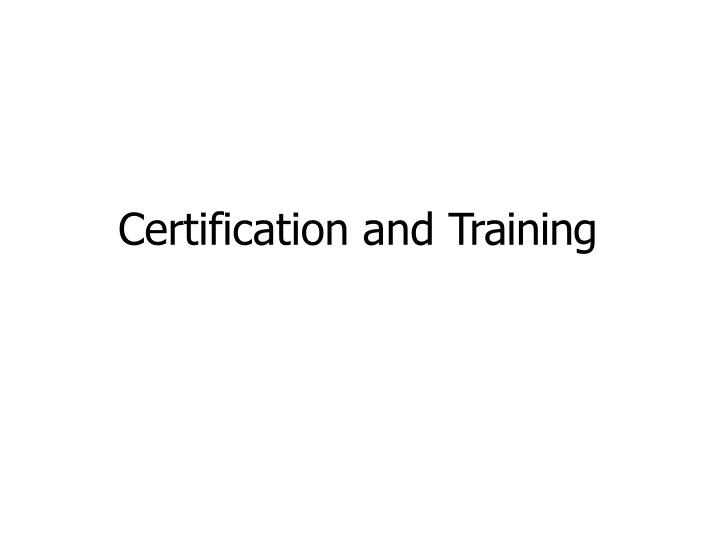 certification and training