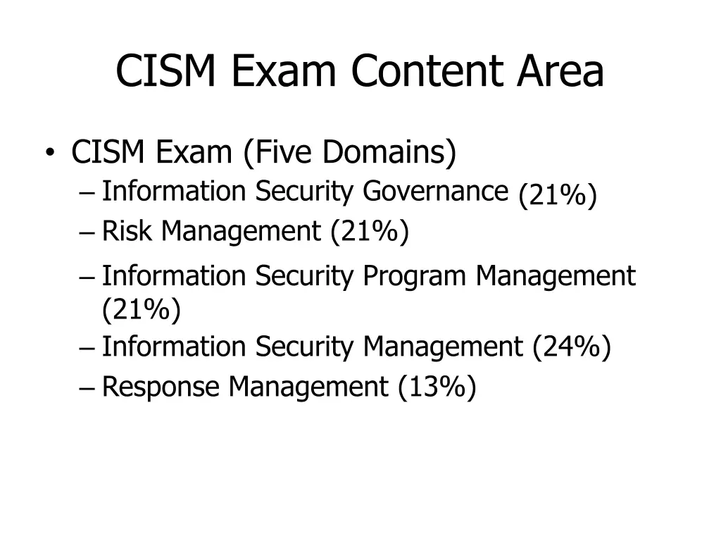 cism exam content area