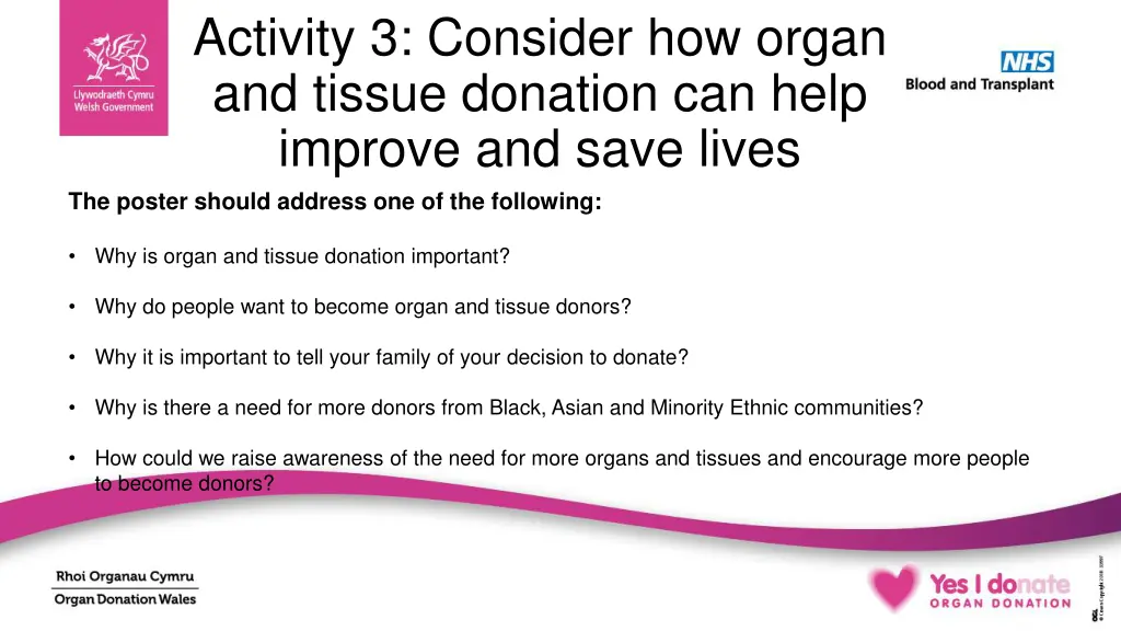 activity 3 consider how organ and tissue donation 1