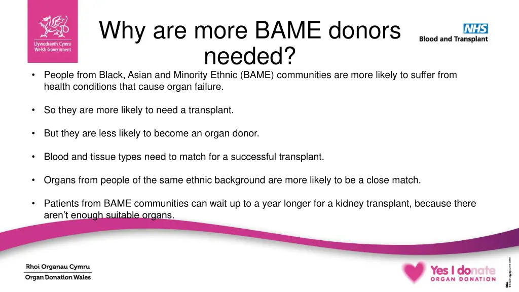 why are more bame donors needed people from black