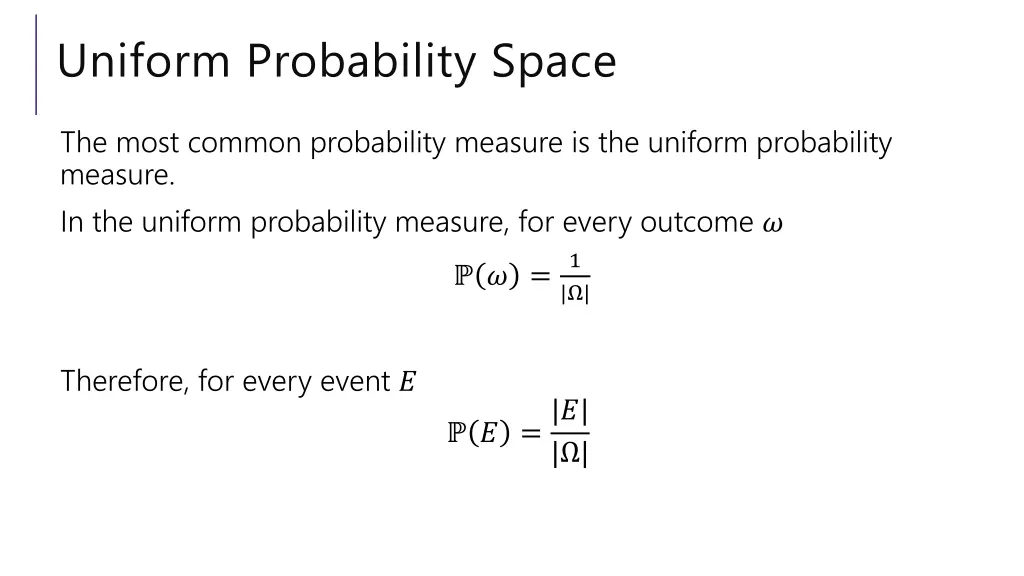 uniform probability space