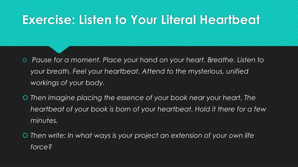 exercise listen to your literal heartbeat