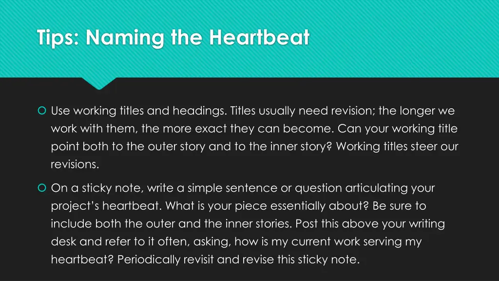 tips naming the heartbeat