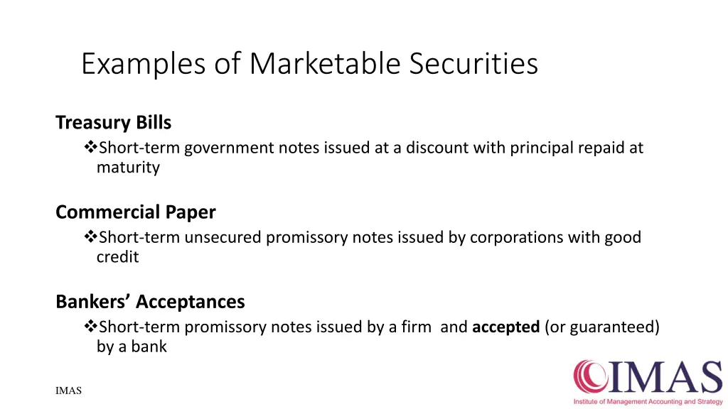 examples of marketable securities