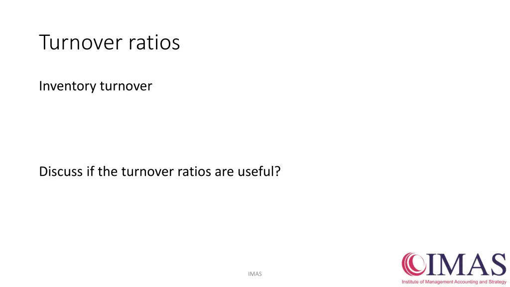 turnover ratios