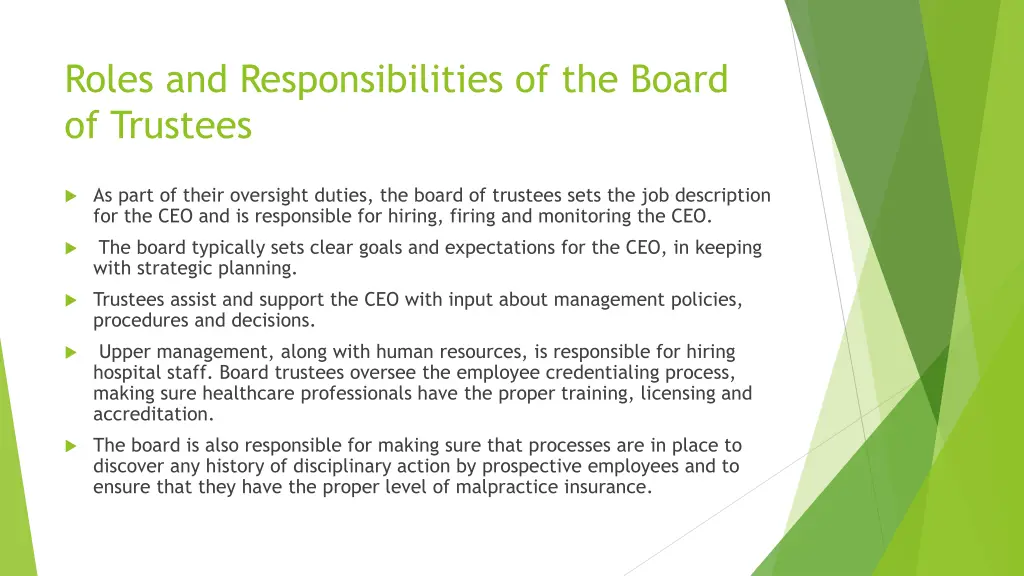 roles and responsibilities of the board 1